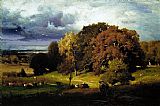 Autumn Canvas Paintings - Autumn Oaks